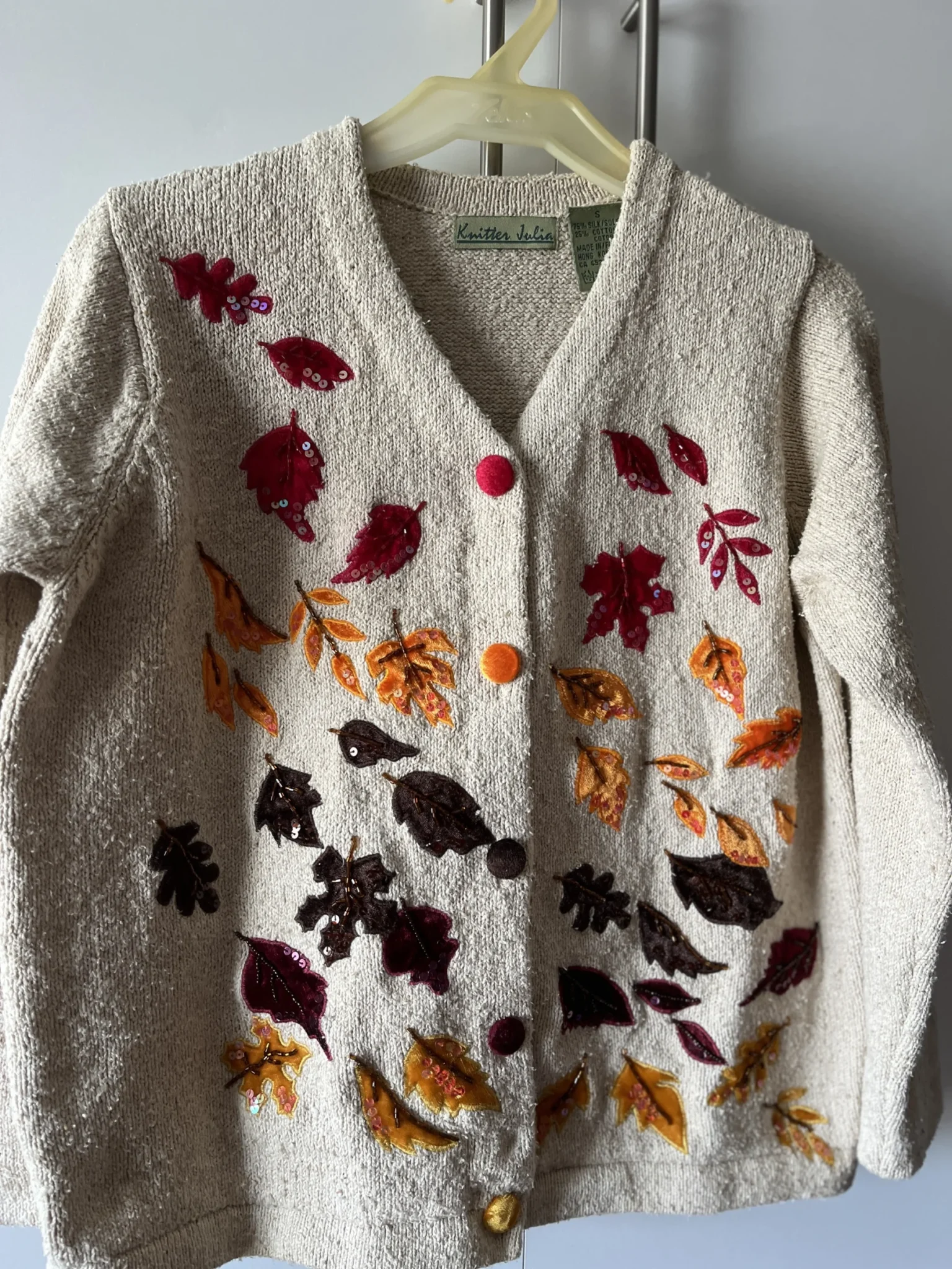 Featured image for Veste vintage 75% soie, 25 % coton - Knitter Julia