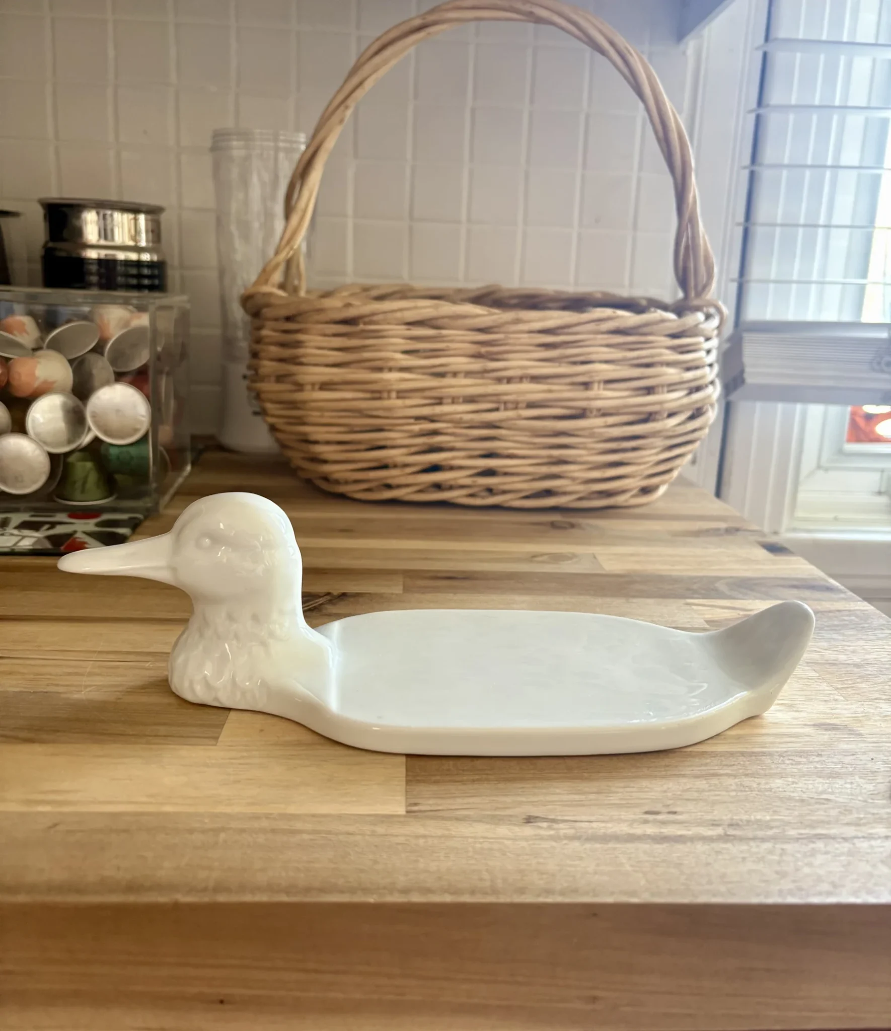 Image for Plateau en ceramique blanc - canard