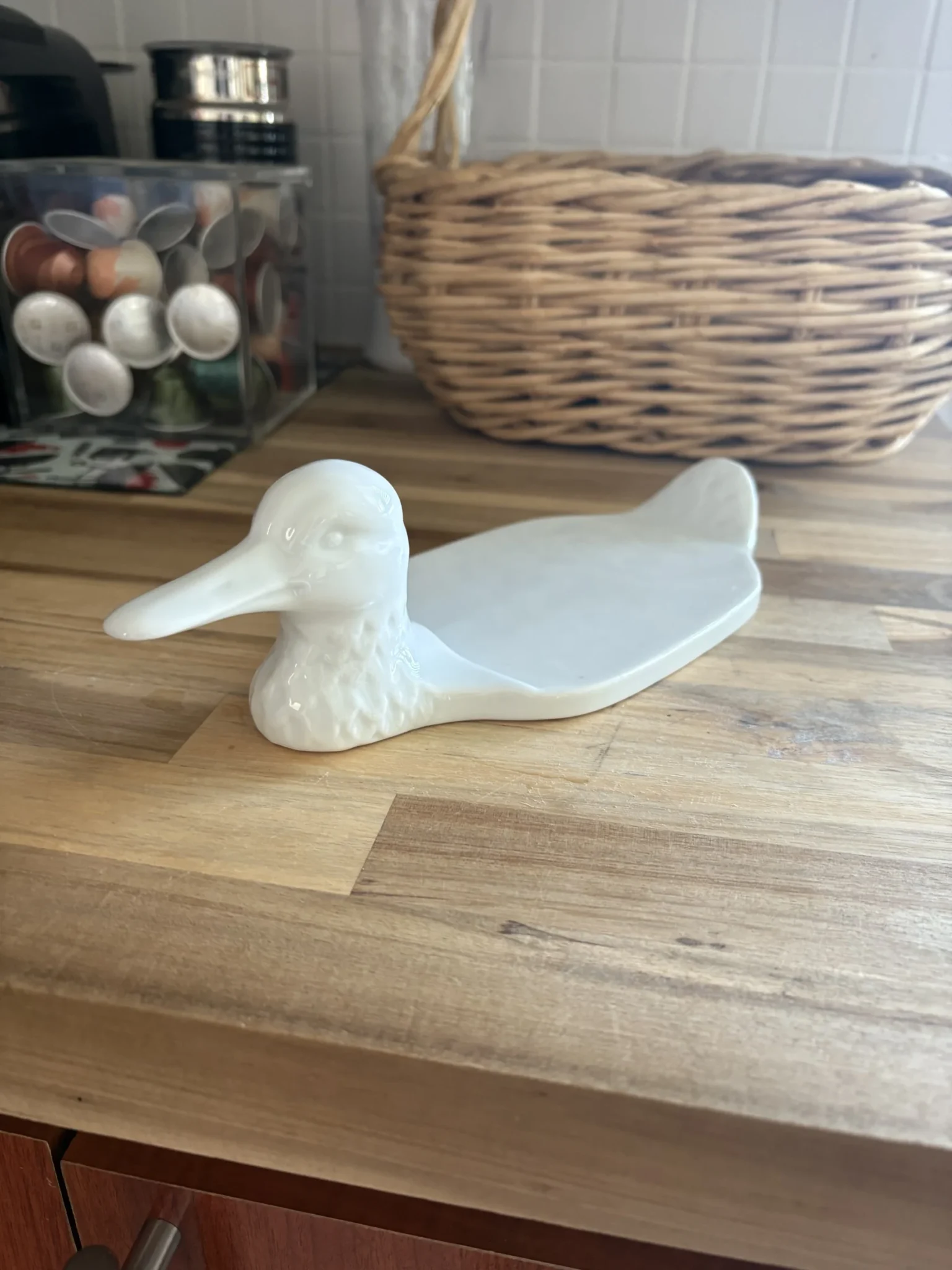 Image for Plateau en ceramique blanc - canard