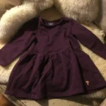 Featured thumbnail for Robe couleur mauve 🍇 petits cœurs bleus, 6 - 12 mois