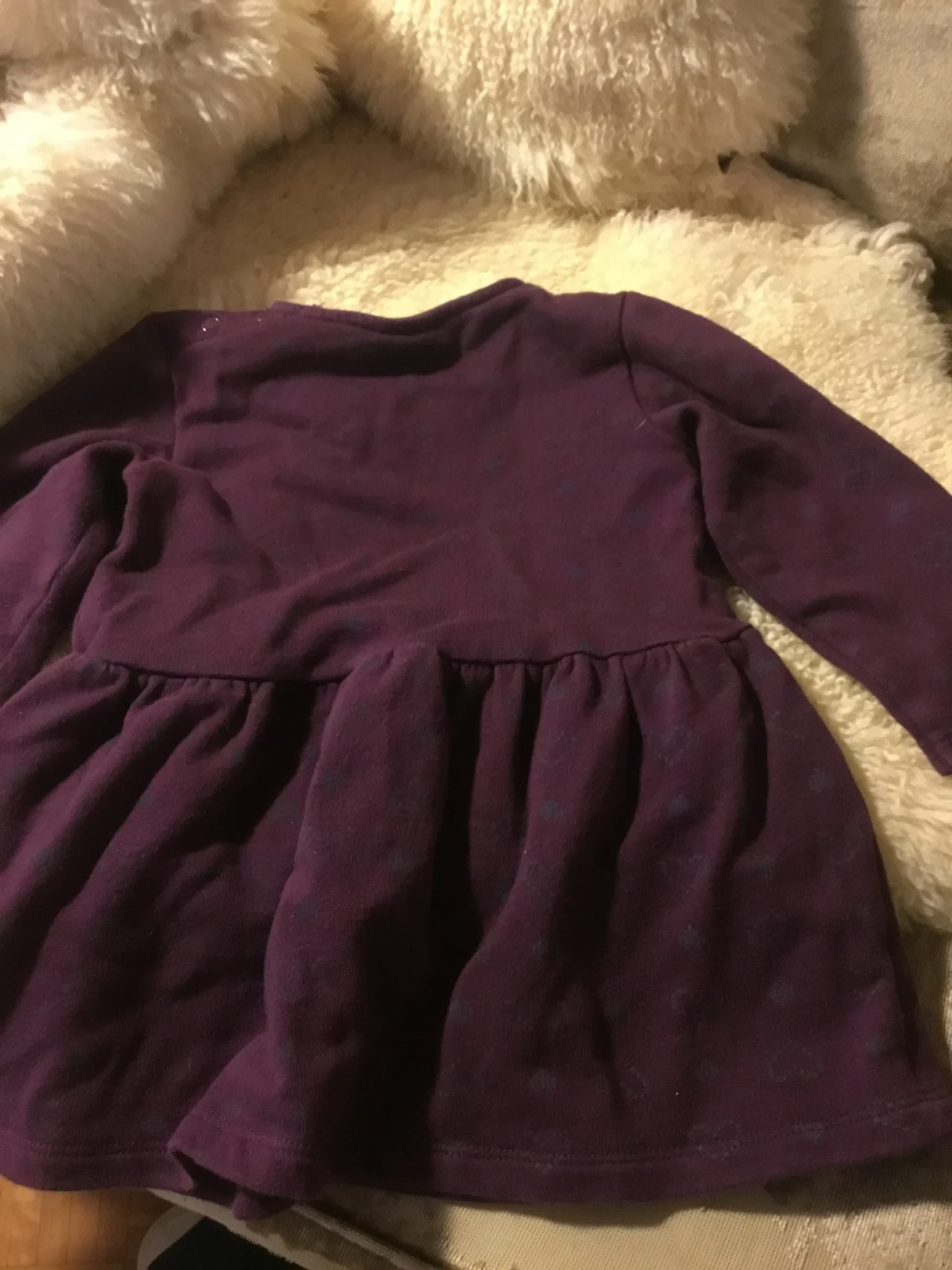 Image for Robe couleur mauve 🍇 petits cœurs bleus, 6 - 12 mois