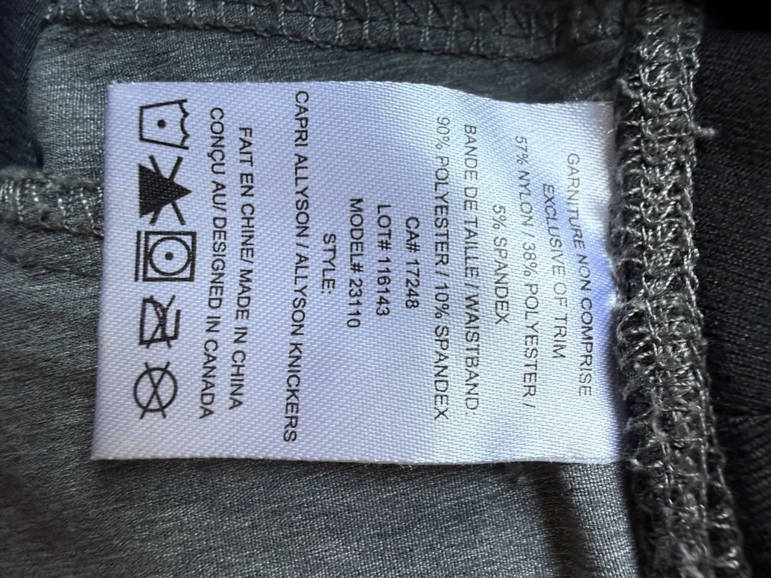 Image for Capri Chlorophylle gris – pantalon sport extensible randonnée/voyage femme S