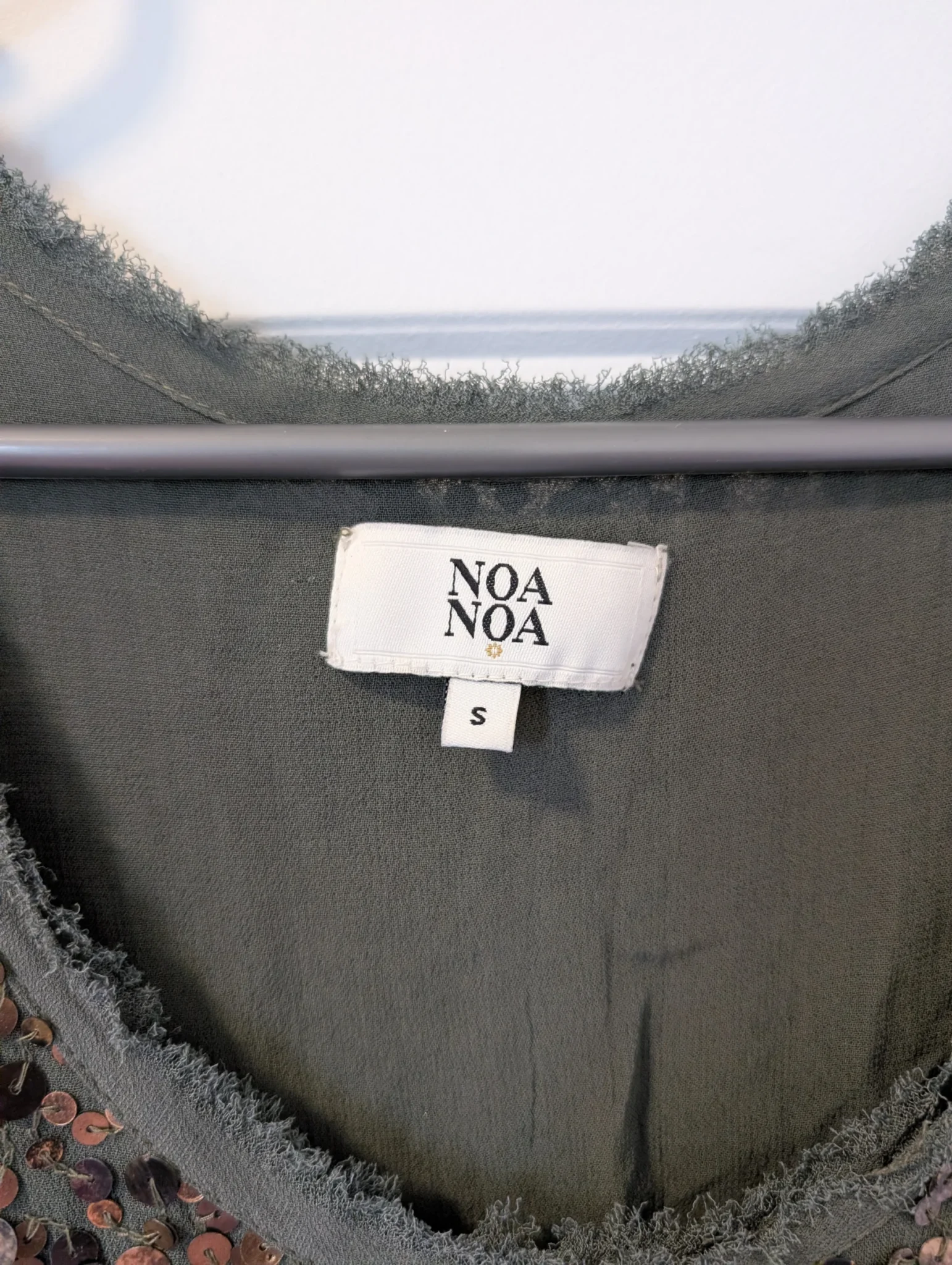 Image for Noa Noa/Robe kaki à paillettes Sz S