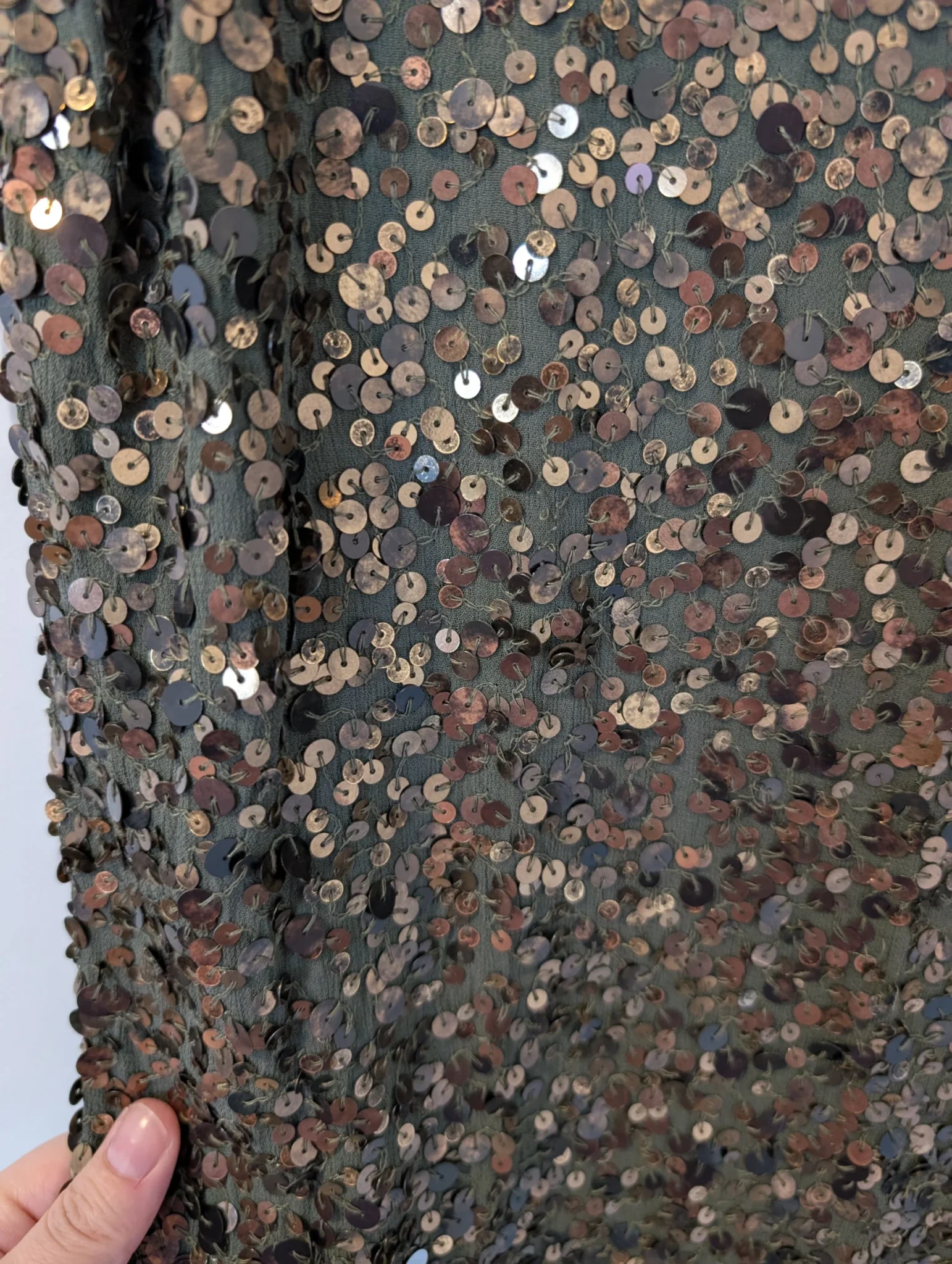 Image for Noa Noa/Robe kaki à paillettes Sz S