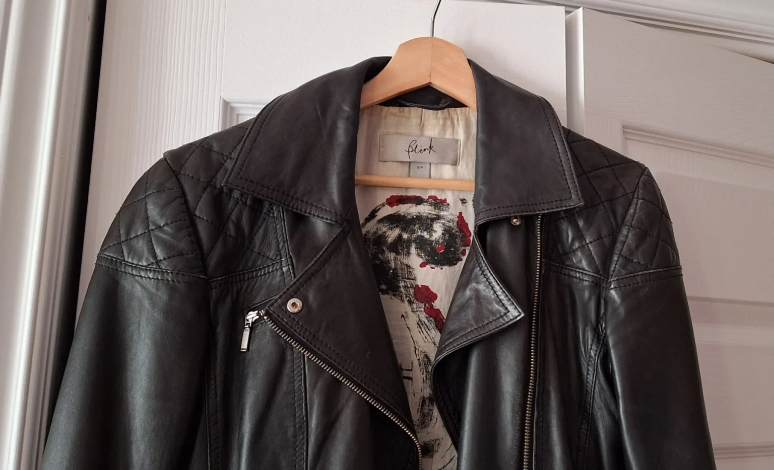 Image for Veste en cuir noir
