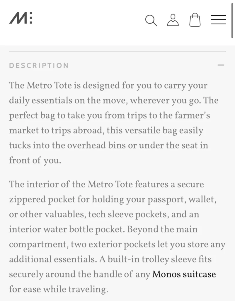 Image for Monos Metro Tote