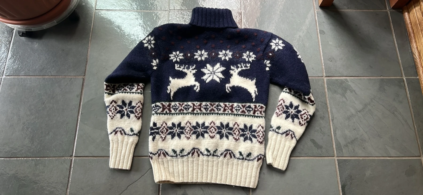 Pull sport d'hiver 100% laine Ralph Lauren seconde main