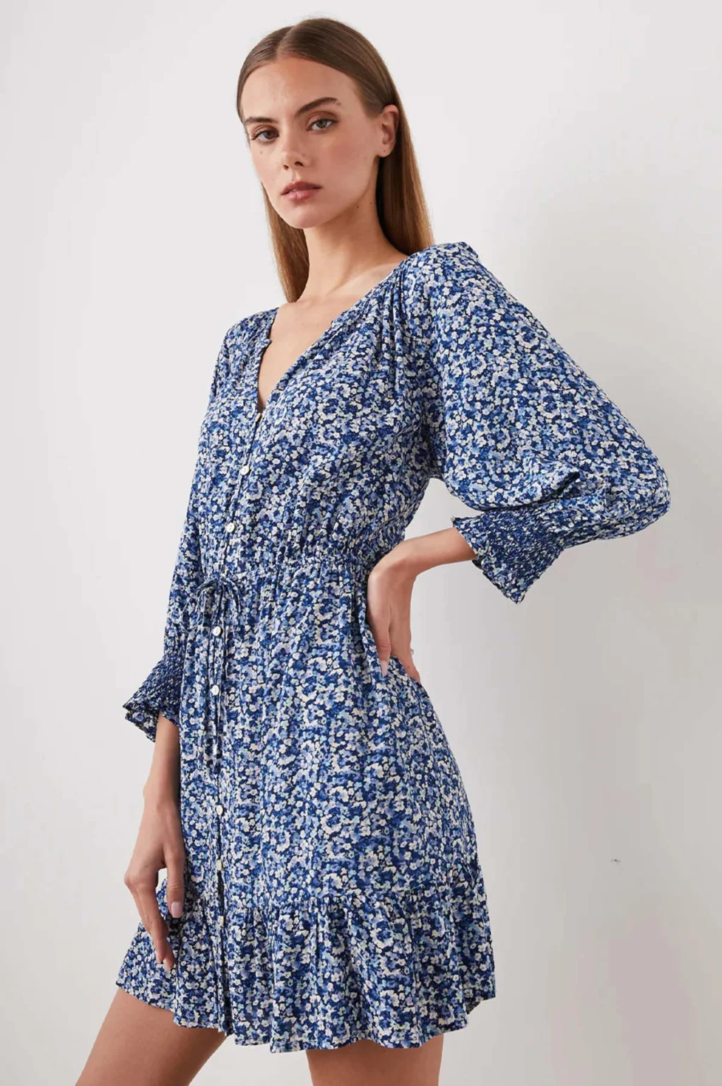 Image for Blue floral Rails dress size XS