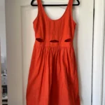 Thumbnail for Robe Eve Gravel à découpes taille S orange corail