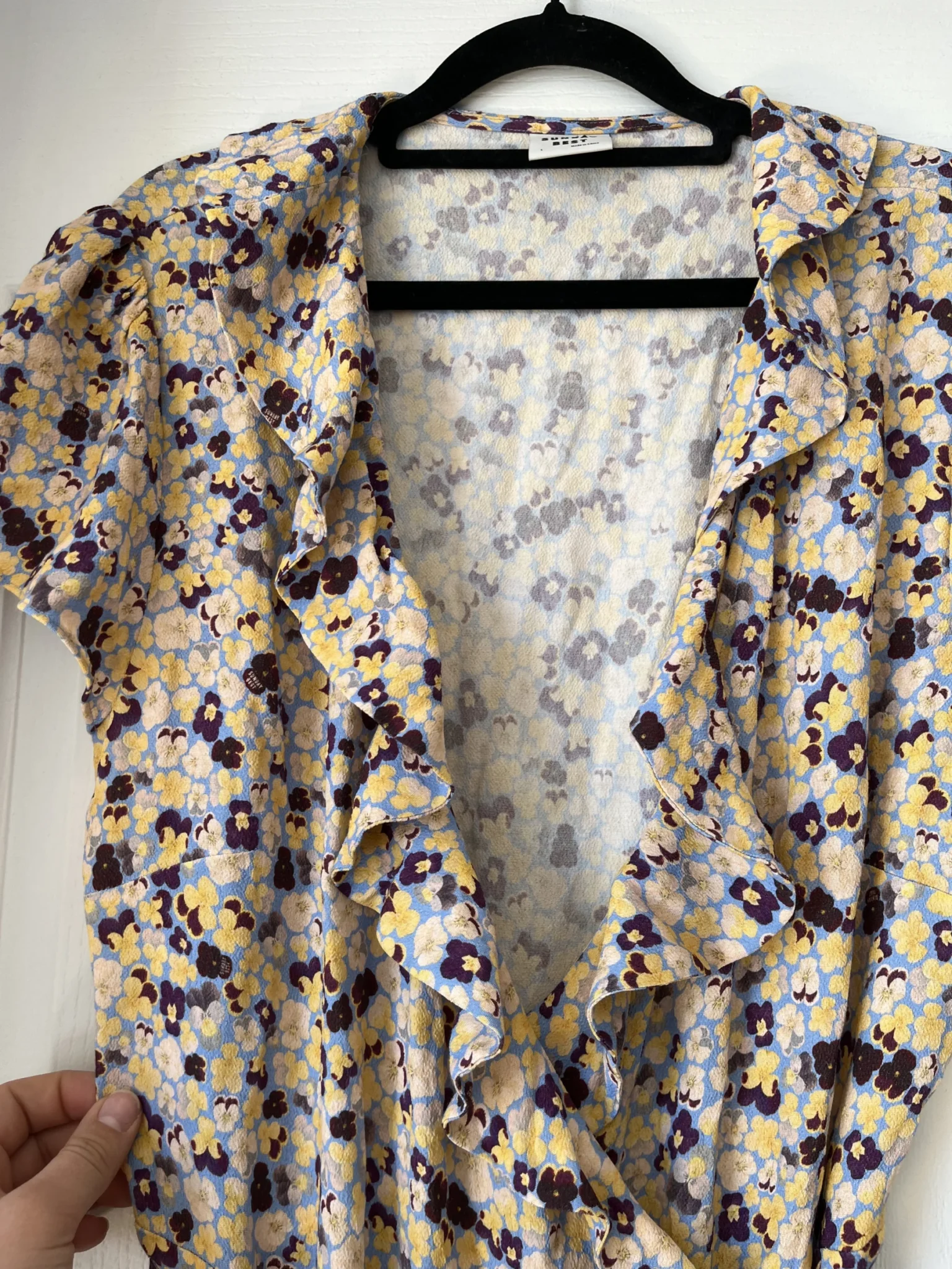 Image for Sunday Best dress, size L, floral motif, wrap style