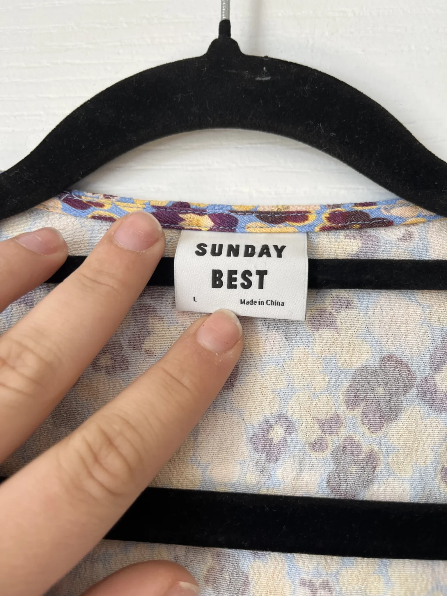 Image for Sunday Best dress, size L, floral motif, wrap style