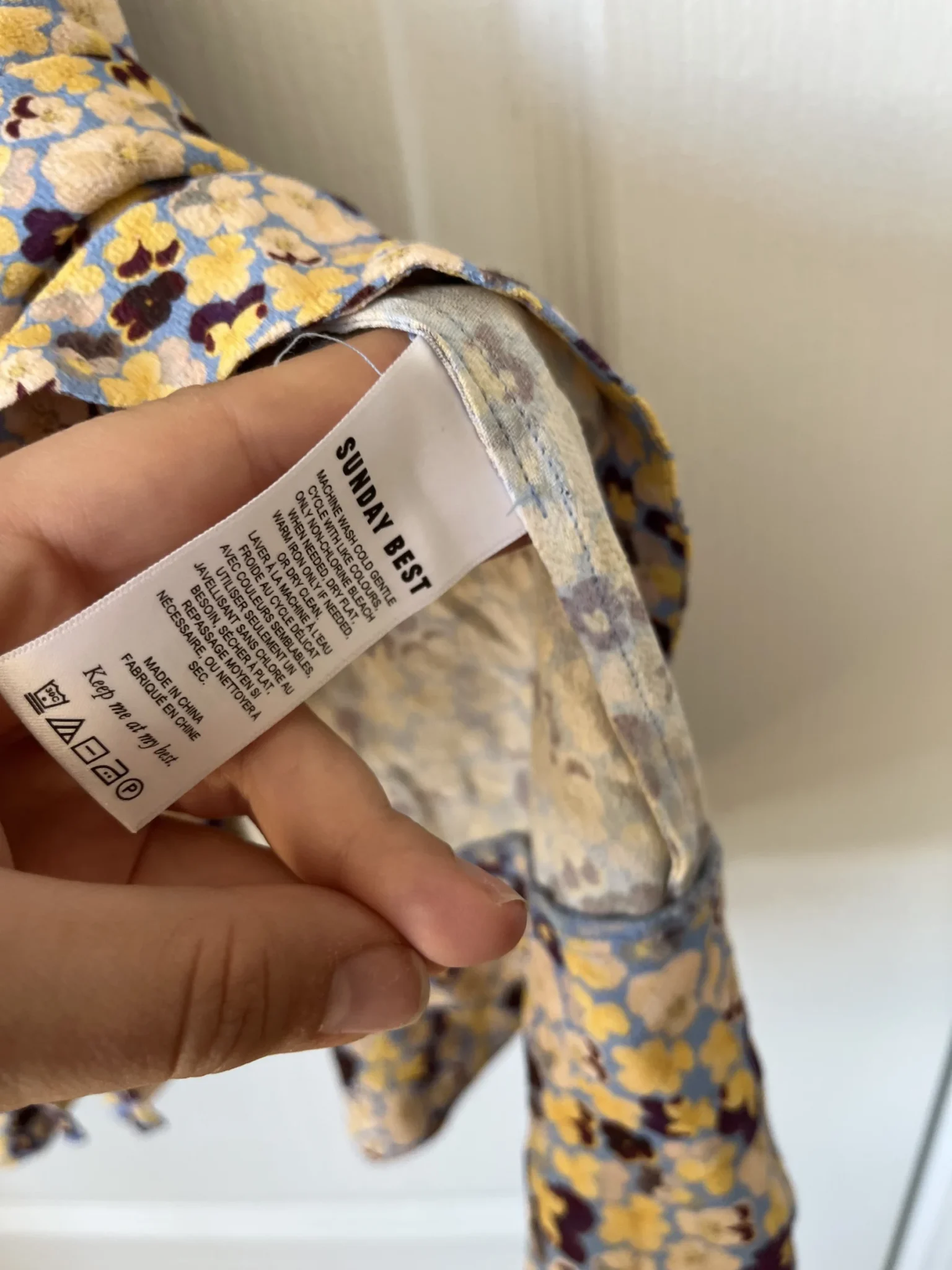 Image for Sunday Best dress, size L, floral motif, wrap style