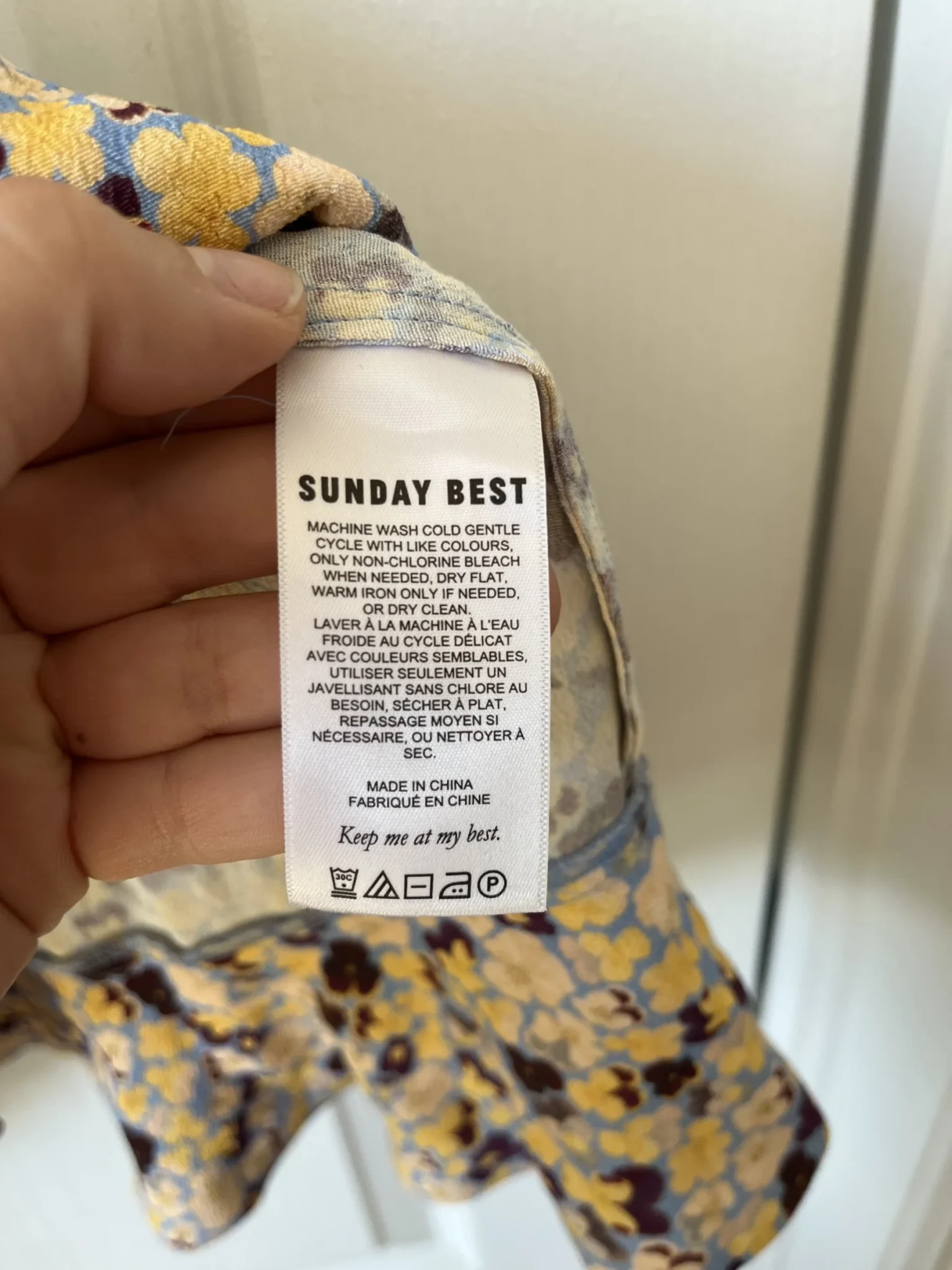 Image for Sunday Best dress, size L, floral motif, wrap style