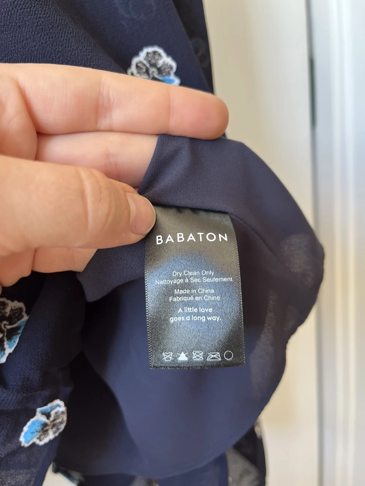 Image for Size 2 navy blue floral Babaton dress
