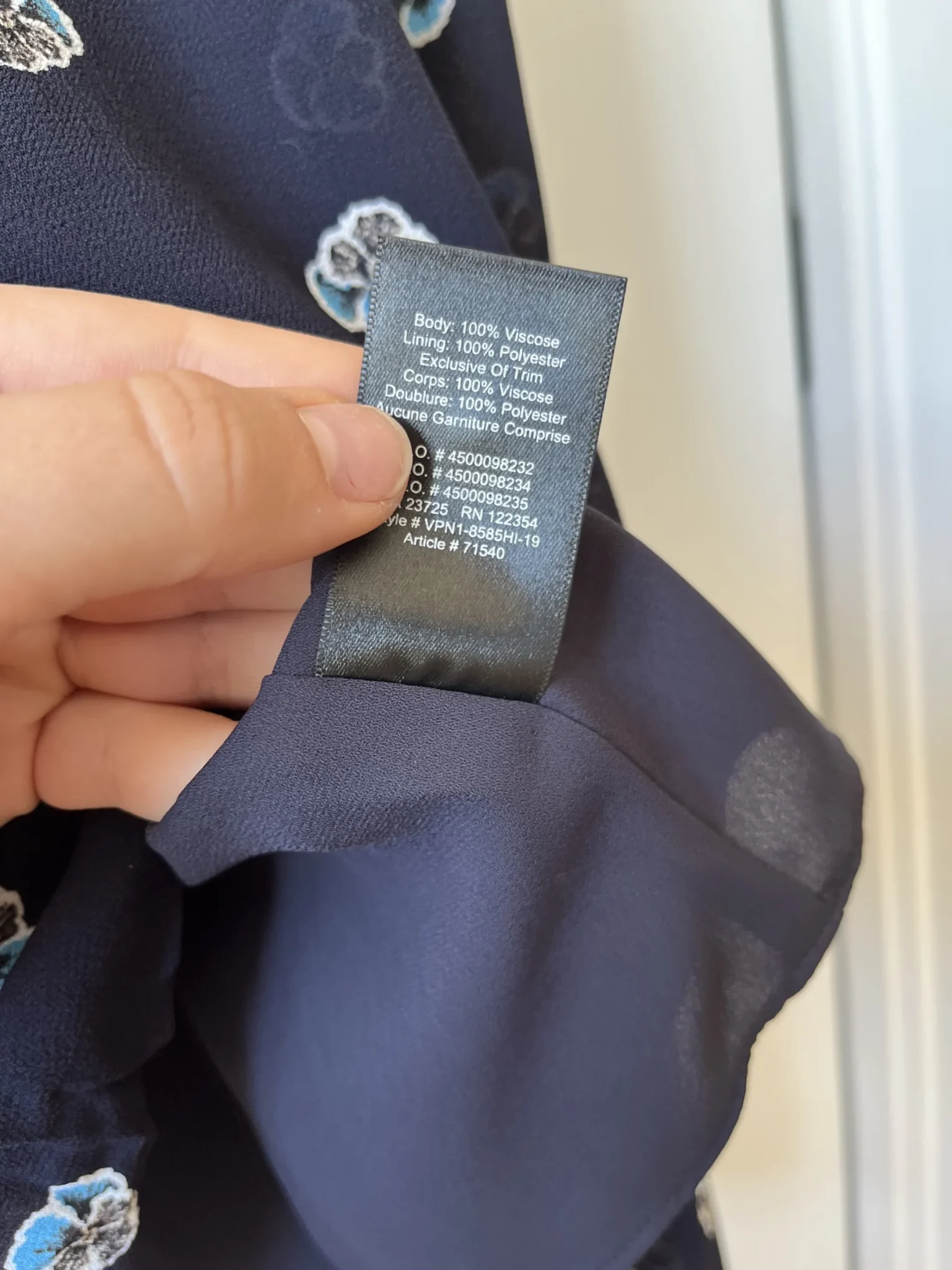 Image for Size 2 navy blue floral Babaton dress