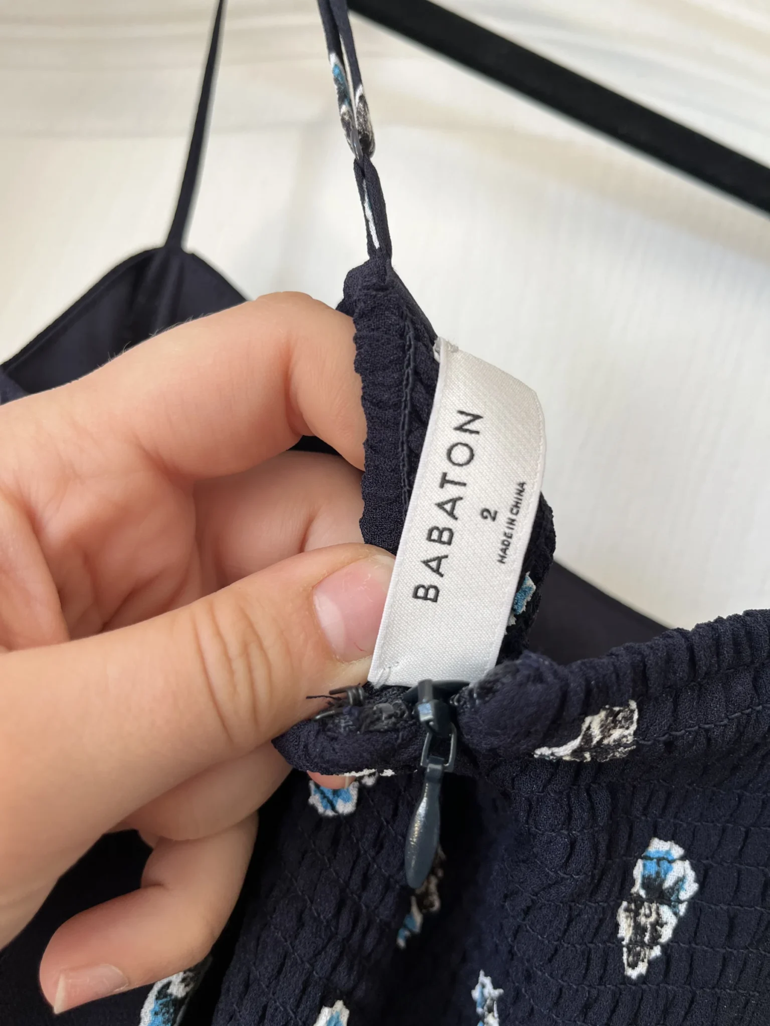 Image for Size 2 navy blue floral Babaton dress