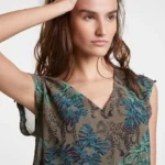 Thumbnail for IKKS Paris khaki patterned dress size S (34)