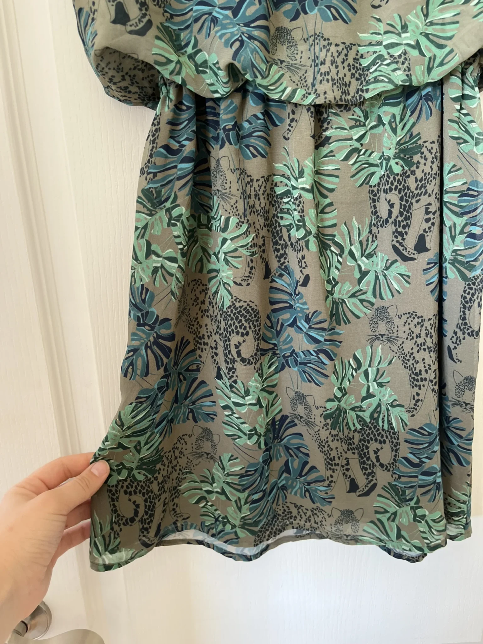 Image for IKKS Paris khaki patterned dress size S (34)