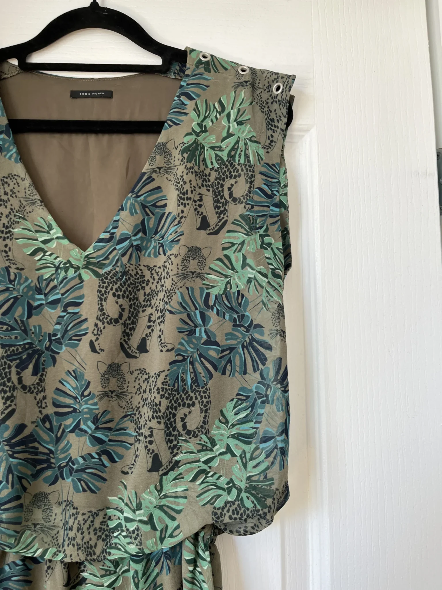 Image for IKKS Paris khaki patterned dress size S (34)