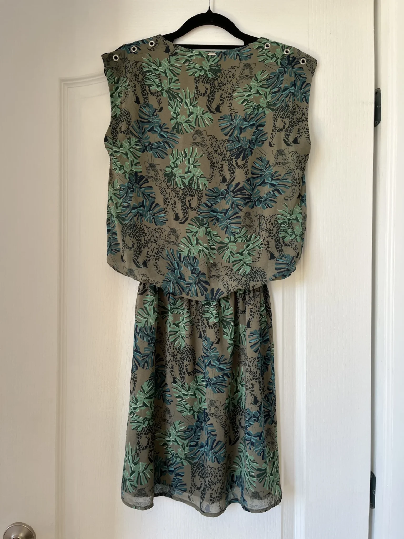 Image for IKKS Paris khaki patterned dress size S (34)