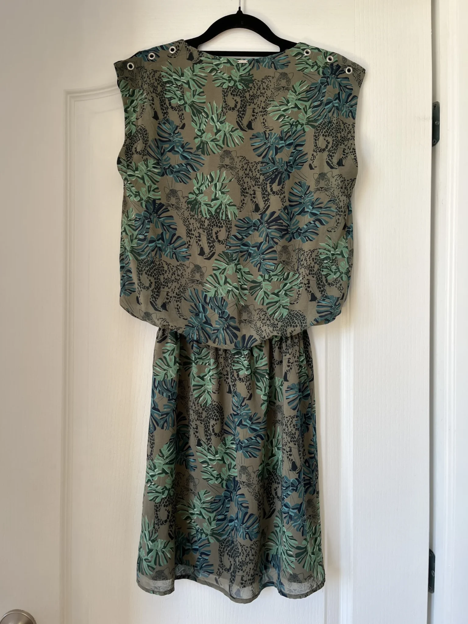 Image for IKKS Paris khaki patterned dress size S (34)