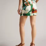 Thumbnail for Ted Baker shorts size 1 (4US) with colourful satin pattern