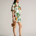 Thumbnail for Ted Baker shorts size 1 (4US) with colourful satin pattern