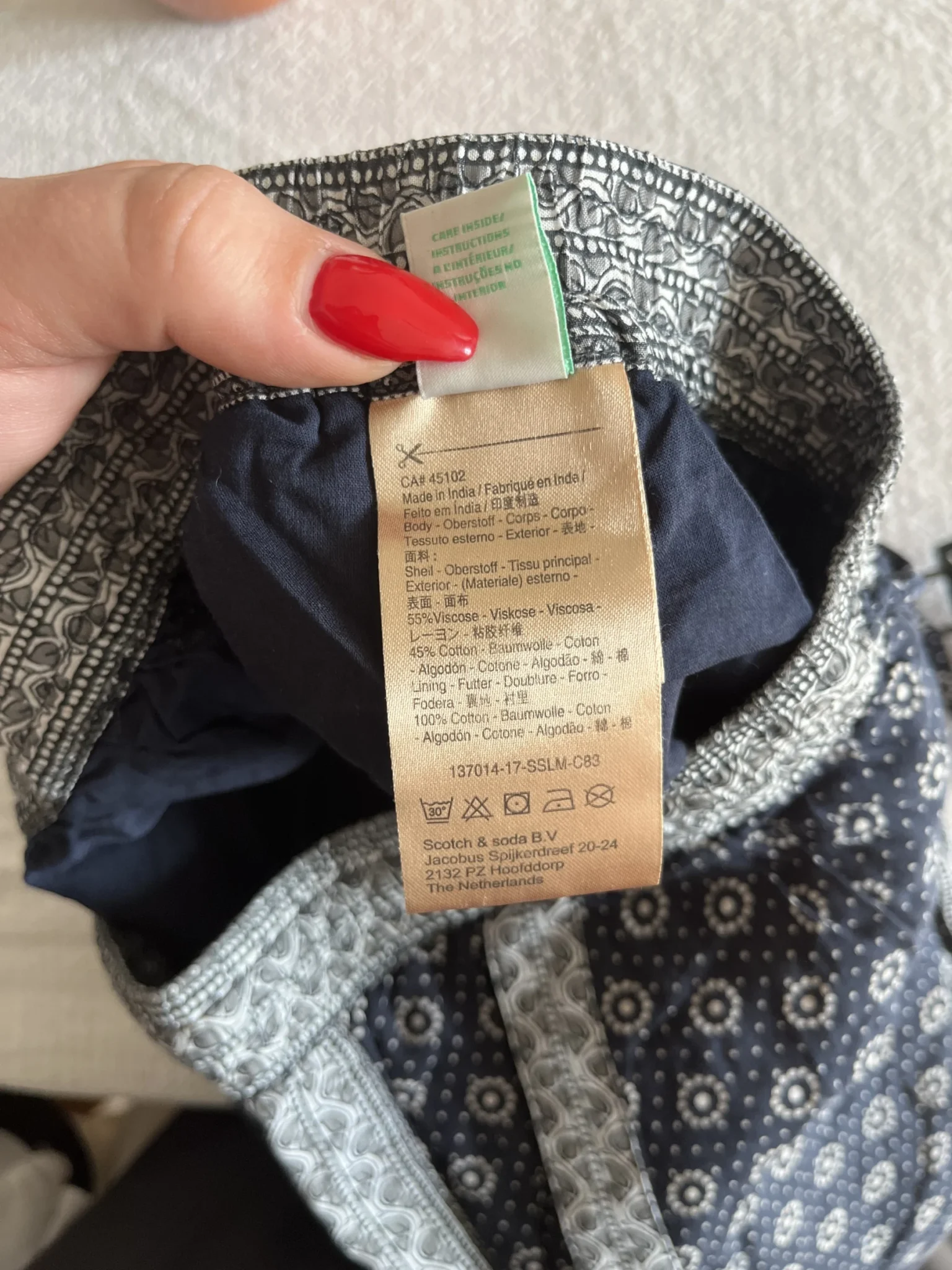Image for Scotch and Soda women's trousers size 1 navy blue patterned