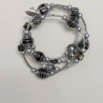 Thumbnail for Bracelet artisanal argenté et noir