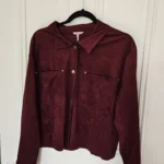 Featured thumbnail for Esqualo veste-manteau immitation suede rouge bourgogne foncé