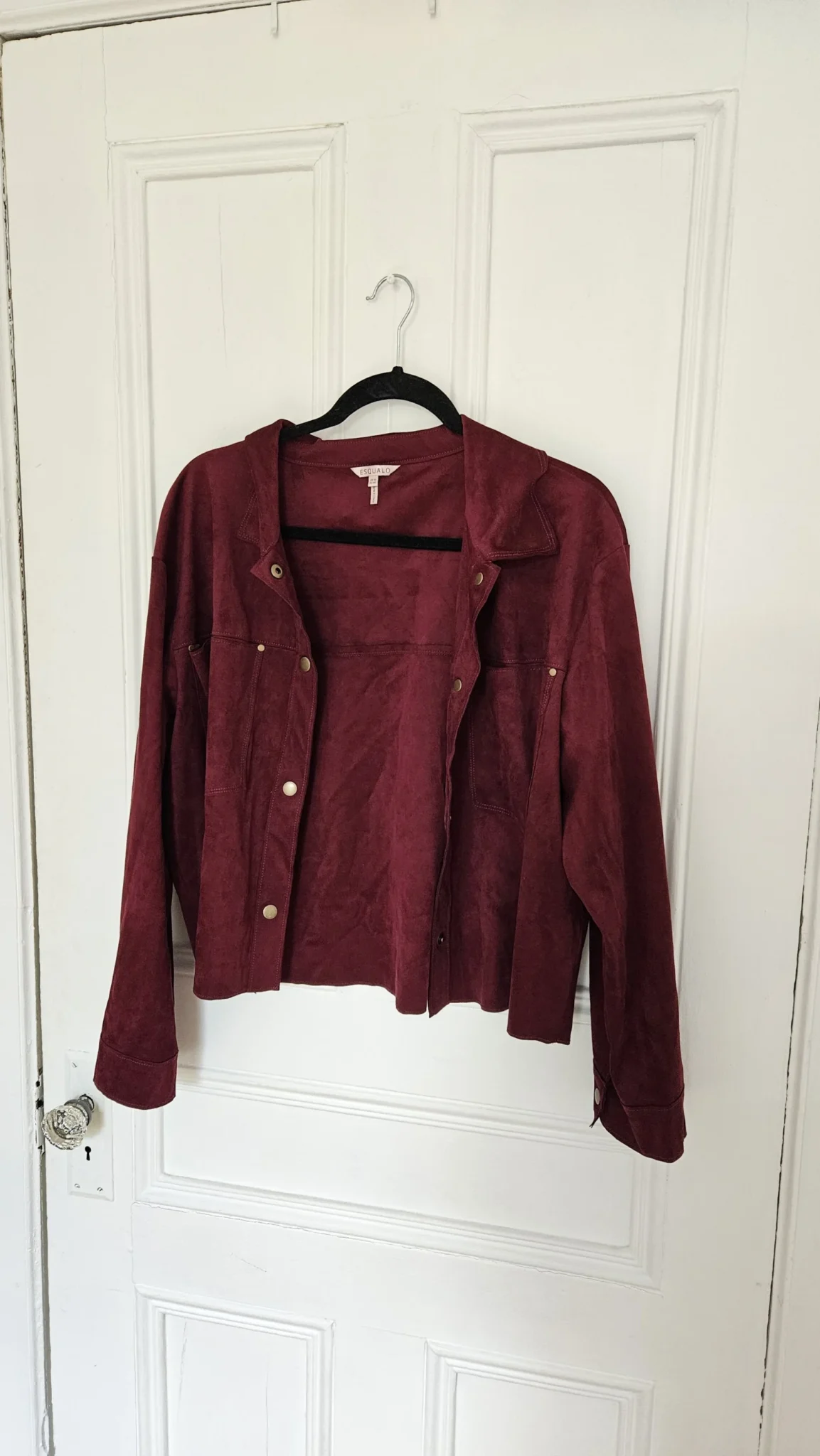Image for Esqualo veste-manteau immitation suede rouge bourgogne foncé