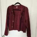 Thumbnail for Esqualo veste-manteau immitation suede rouge bourgogne foncé