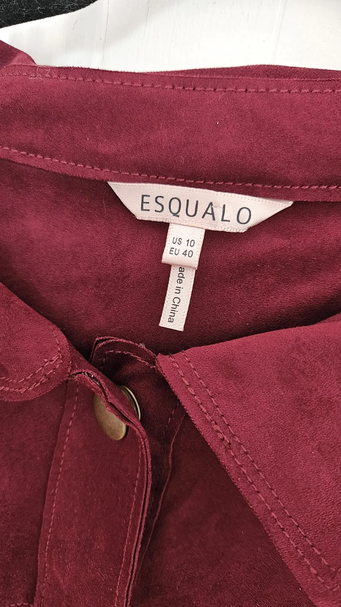 Image for Esqualo veste-manteau immitation suede rouge bourgogne foncé