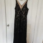 Thumbnail for Melanie Lyne made in USA BA Nites robe maxi dentelle noire