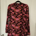 Thumbnail for Robe floral Rebel Sugar rouge rose et noire