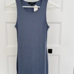 Featured thumbnail for Robe midi côtelée bleu acier
