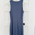 Thumbnail for Robe midi côtelée bleu acier