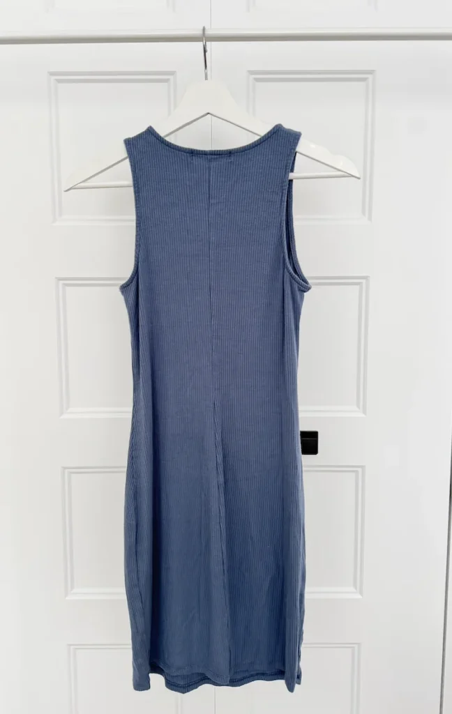 Image for Robe midi côtelée bleu acier