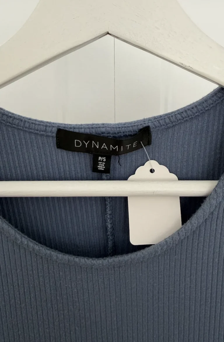 Image for Robe midi côtelée bleu acier
