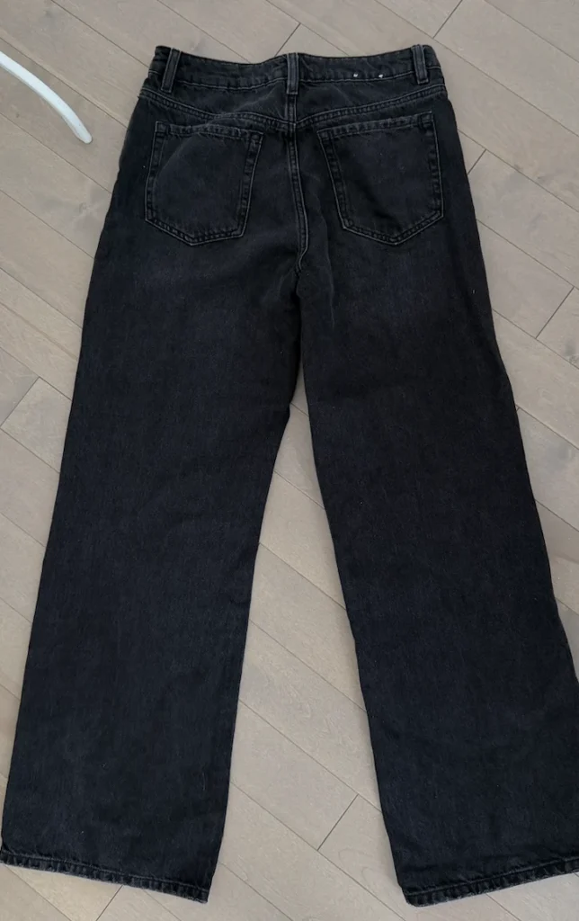 Image for Jeans noirs délavés style wide leg