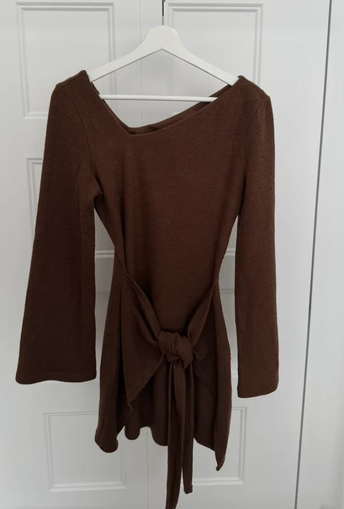 Featured image for Robe tricot brun chocolat