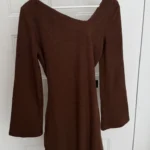 Thumbnail for Robe tricot brun chocolat