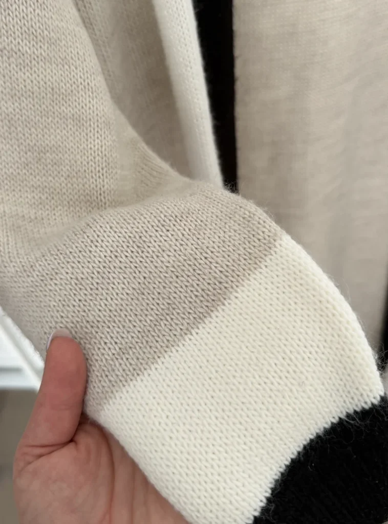 Image for Long cardigan tricot beige, crème et noir