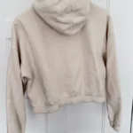 Thumbnail for Hoodie zippé crème Crop