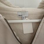 Thumbnail for Hoodie zippé crème Crop