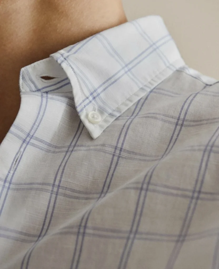 Image for White checked shirt - Massimo Dutti