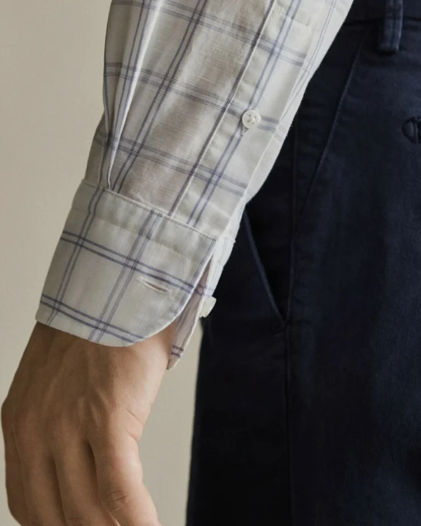 Image for White checked shirt - Massimo Dutti