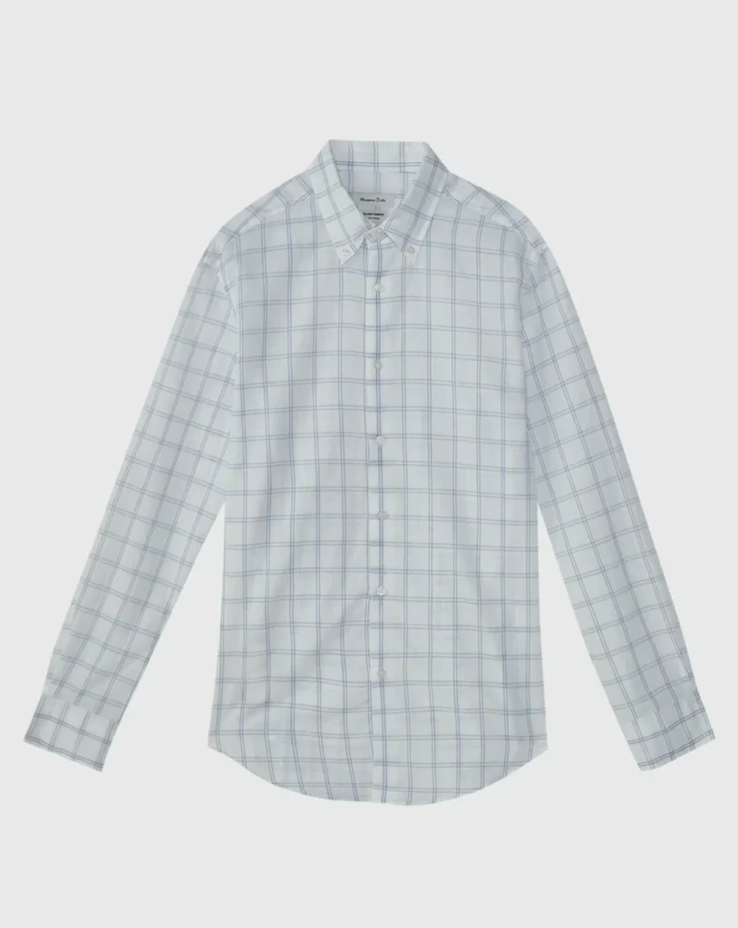 Image for White checked shirt - Massimo Dutti