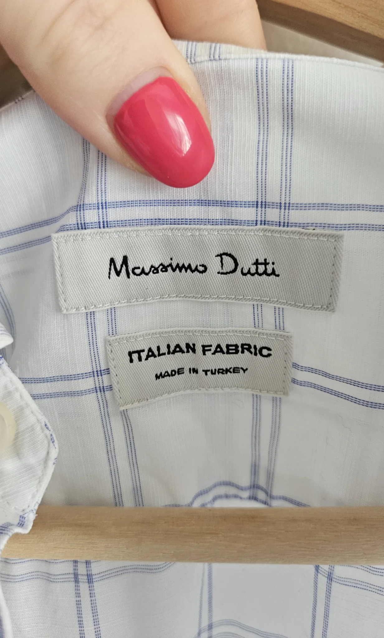 Image for White checked shirt - Massimo Dutti