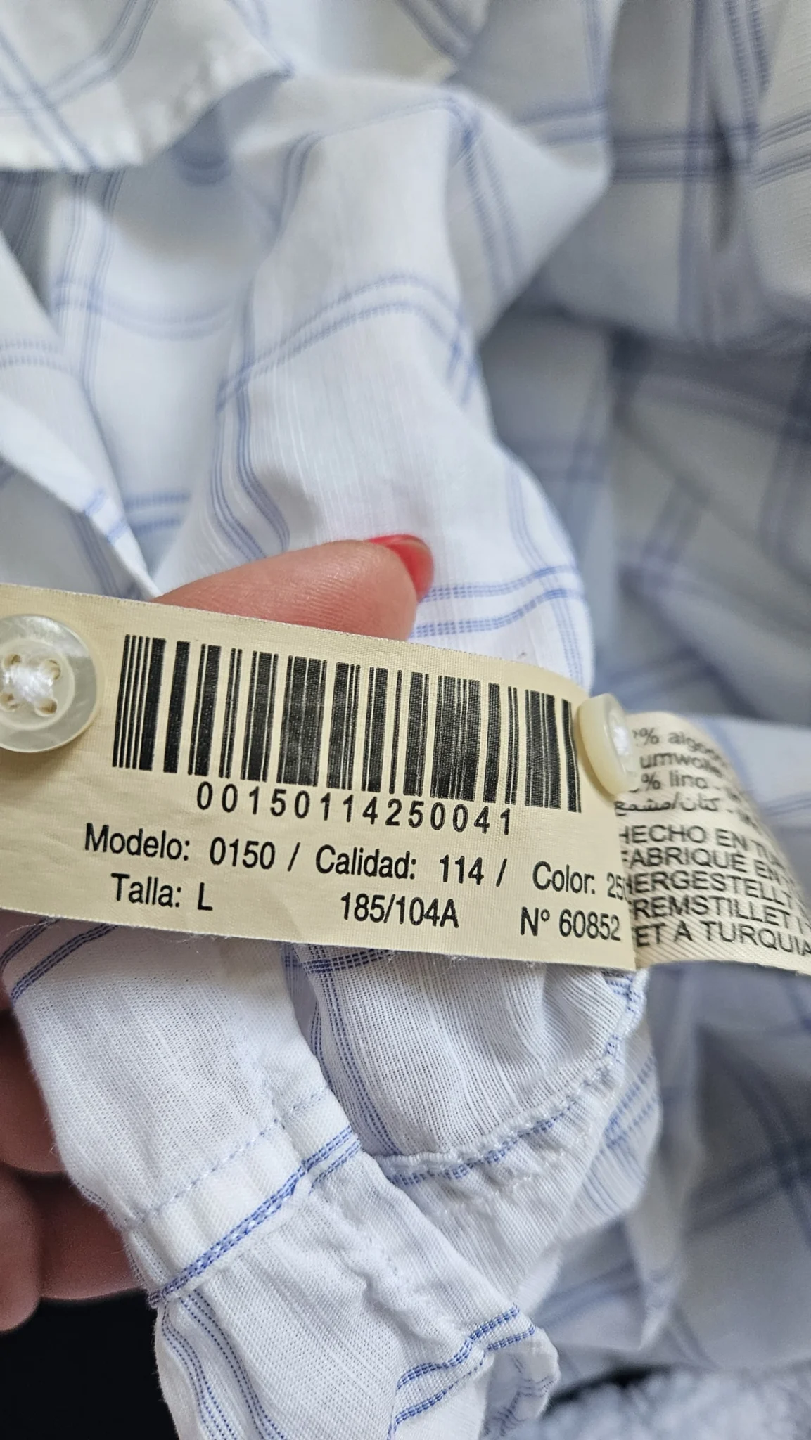 Image for White checked shirt - Massimo Dutti